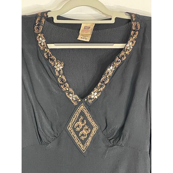 Y2K Vintage Faded Glory Babydoll Blouse Medium Whimsigoth Phoebe Embroidered - Picture 2 of 6